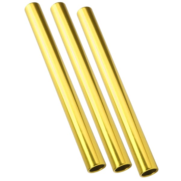 3 stk. stafetpinde i aluminiumslegering med galvanisering til atletik og sprint – guld