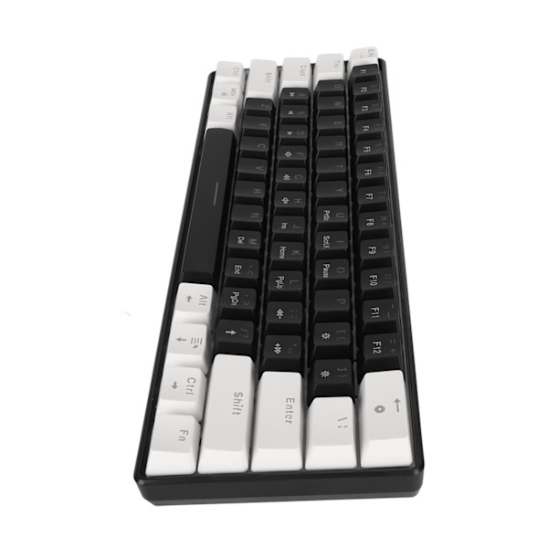 61-tasters mekanisk tastatur Blå switch Kablet RGB Gaming Mekanisk tastatur med cool lyseffekt til kontorstudie Hvid og sort