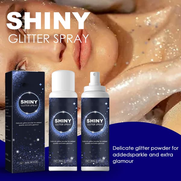 60 ml skinnende glitterspray Glitterspray til kvinder Glitterpulver Makeupspray Hår- og kropsglitterspray
