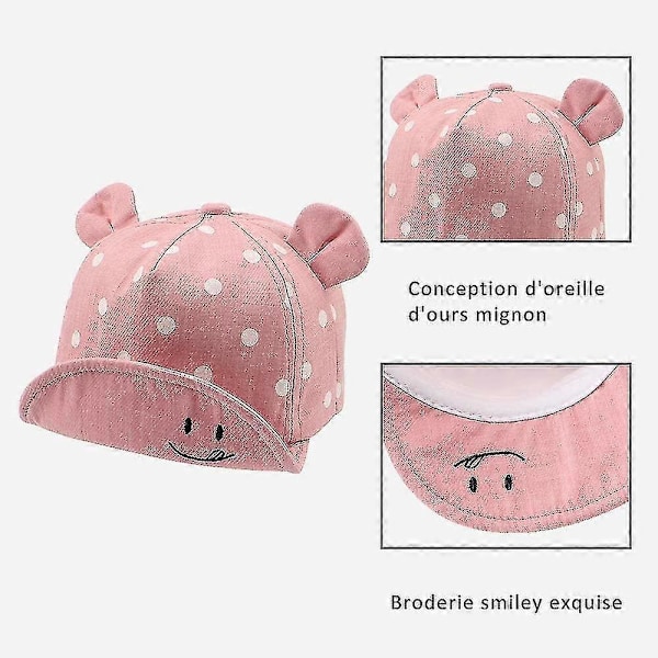 Bomulls babyhatt flicka pojke barn solhatt justerbar sommar höst gul