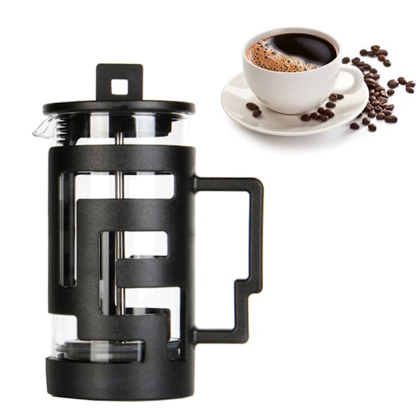 Fransk Press Pot Maze Shell Design Glas Press Pot Press Kaffe Te Maskine til Hjemmet Sort 350ml