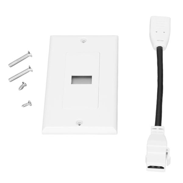 2Pcs HD Multimedia Interface Wall Plate 4K Easy Installation AV Wall Plate with Cable for Home Theater