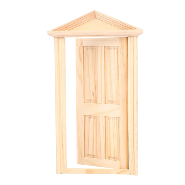 1:12 Dukkehus Simuleringshus Miniatyrer DIY Tre Spir Dør Møbler Tilbehør