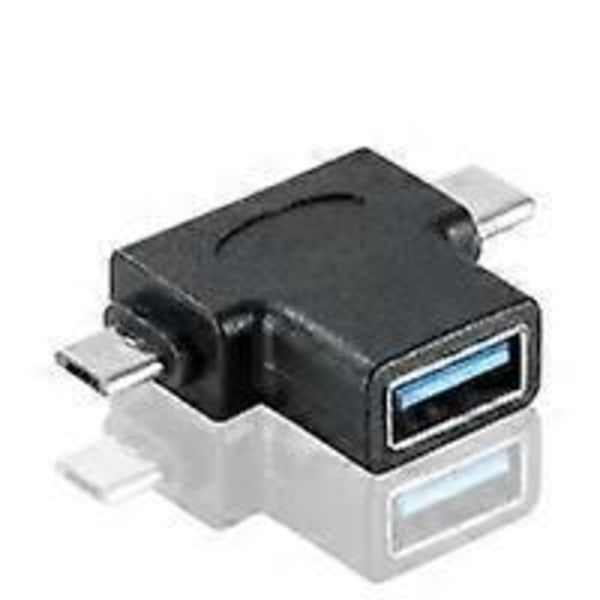 2-pakning OTG-konverter 2 i 1 USB 3.0 til Micro USB og USB C Hann til USB 3.0 Hunn til Micro USB Hann