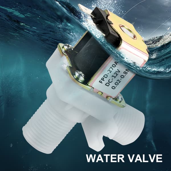 DC 12V DN15 G1/2 Plast Elektromagnetisk Ventil Normalt Lukket Vanninntaksbryter