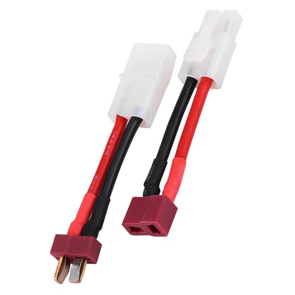 2 stk./sæt T-stik hun/han til Tamiya han/hun adapterkabel 14 AWG ledning RC tilbehør