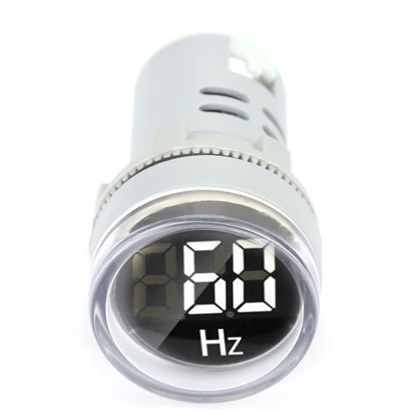 Rund LED Digital Display Signal AC Hertz Frekvens Indikator Lampa AD16‑22DSH (vit)
