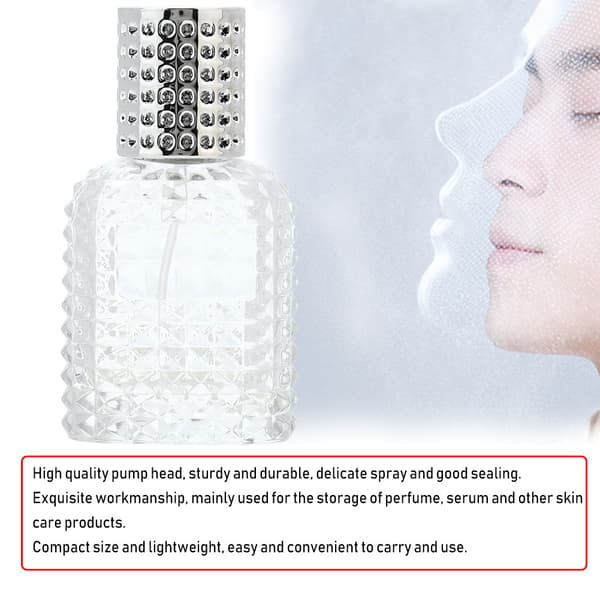 Bærbar Parfume Flaske Aluminium Atomizer Fin Tåge Tom Sprayflaske 30ml (Sølv)