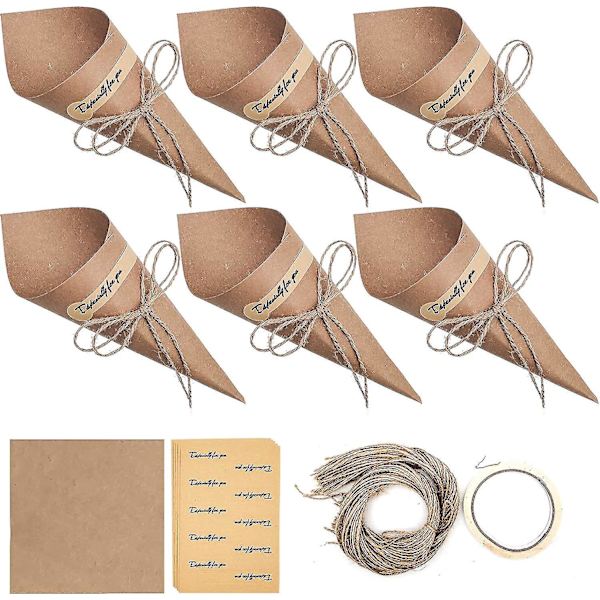 Vintage-hääkartiopussit - DIY-voimapaperikartiot konfetille