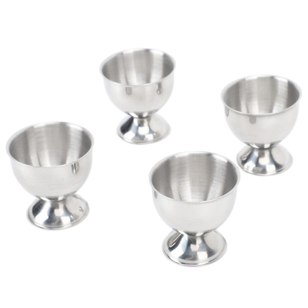 4-pack äggkoppset i rostfritt stål, 40 ml, hög temperaturbeständig, slät yta