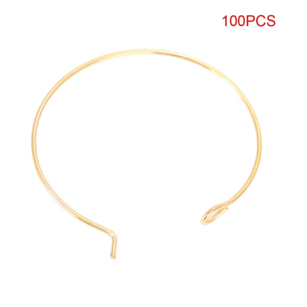 100 stk stålsirkel øreringløkker Vinglass bøyle ring smykker funn (gull, 35 * 30 mm)