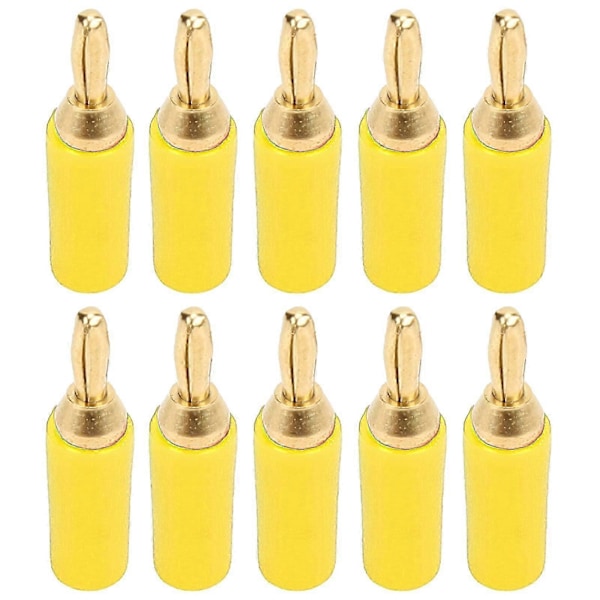 10 KPL J.10007 2,5 mm Messinki Banaaniliitin Kullattu Banaaniliitin Instrumentti Testiliitin Keltainen