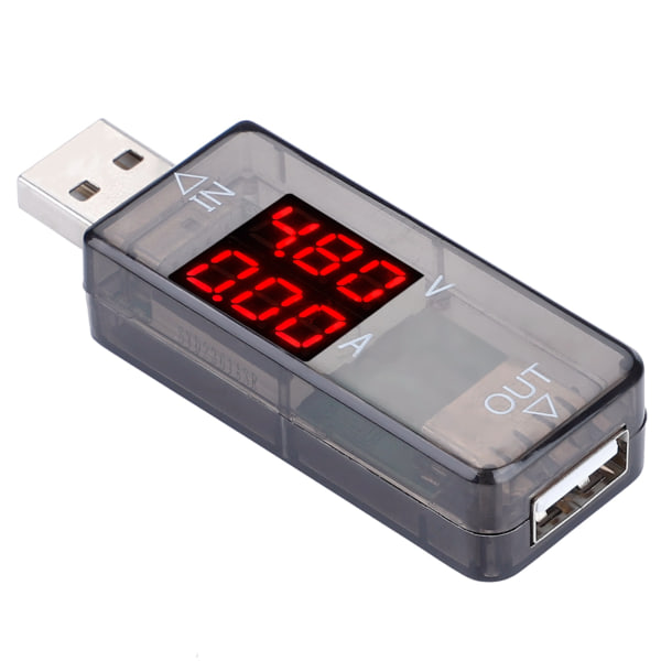 USB-värillinen LCD-jännitteenmittari, virtamittari, virtamittari, yleismittari, laturi, USB-testeri (musta)