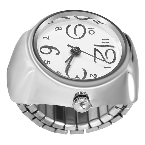 1 st Trendig Dam Herr Quartz Analog Rund Fingerring Kärleksklocka (Vit)