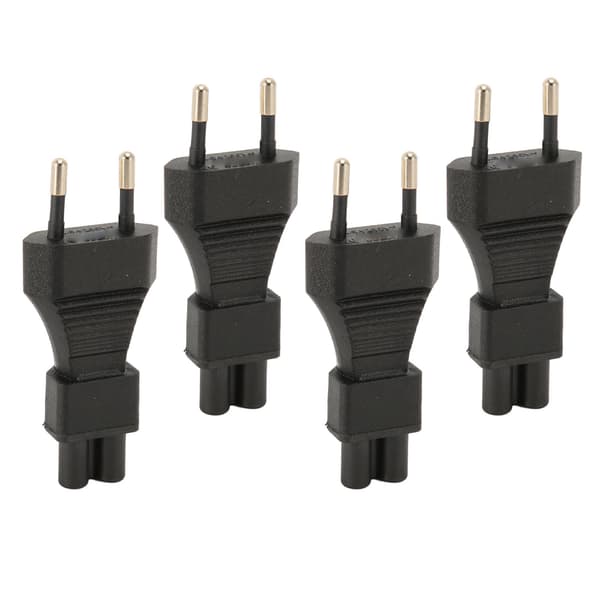 4 stk. EU-stik han til IEC320 C5 strømadapter 2,5A 250V Plug and Play strømstikadapter EU-stik 100‑250V
