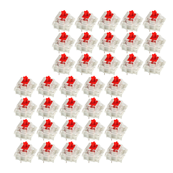 35 kpl SMD RGB Switch DIY erittäin vakaa, läpinäkyvä mekaaninen näppäimistökytkin aloittelijoille, punainen kytkin