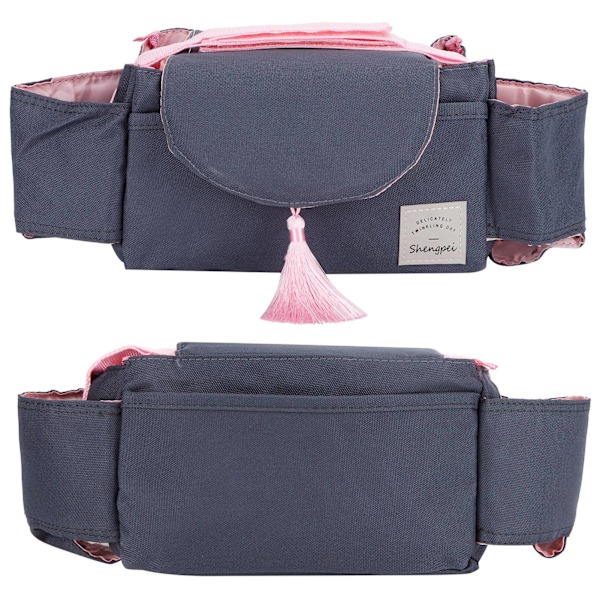 Baby Barnvagn Hängande Väska Organizer Universal Mugghållare Förvaringsväska Barnvagnar TillbehörRosa Tassel