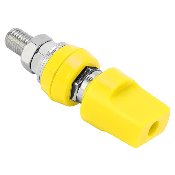 Terminal Multipurpose 4mm Messing Flad Dækplade M8 100A Højstrøms Terminalblok med Jack Gul