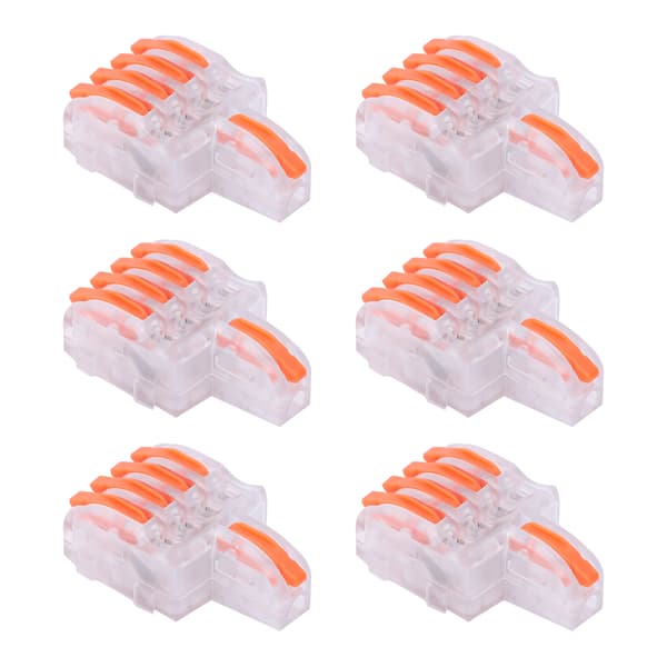 20 st trådsnabbkoppling T-typ 1 in 4 ut kopplingsplint för elektrisk styrning (orange)