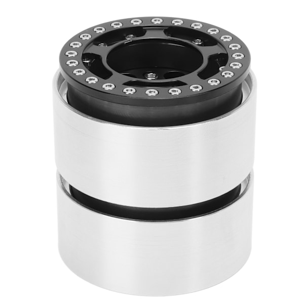 2 kpl 1,9 tuuman Beadlock-vanteet alumiiniseos CNC-työstö yleismaailmallinen RC-pyörän vanteet Crawler Black