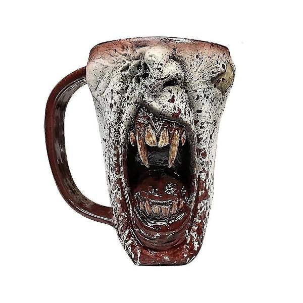 3D Kraniemug Drikkekop Skelet Gotisk Resin Øl Kaffe Krus Tekop Halloween