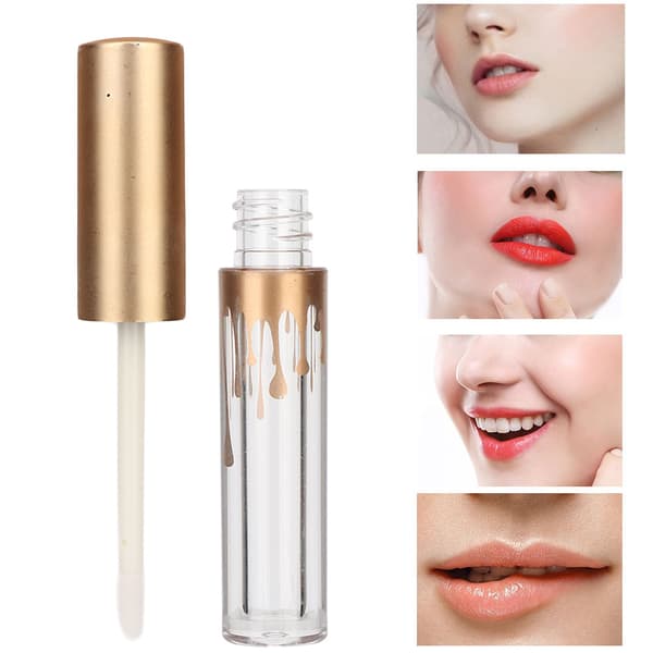 10 stk. tomme lipglossrør DIY læbestiftflaskebeholder makeupværktøj (2,5 ml/stk. mat guldlåg)