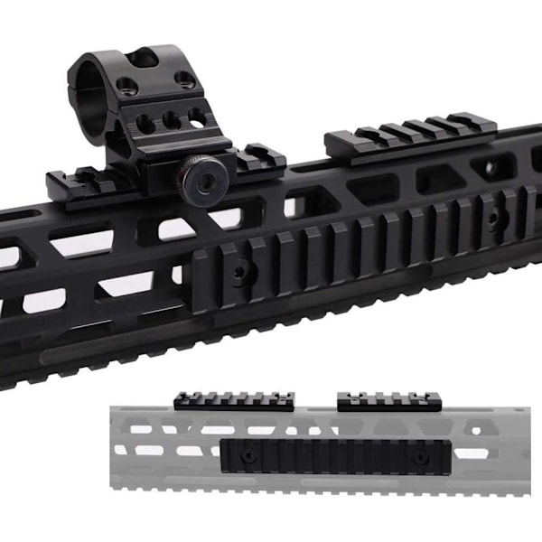 5 Slot 65mm 7 Slot 85mm 9 Slot 105mm 11 Slot 124mm 13 Slot 144mm Nylon MLok Picatinny Rail Sæt med Unbrakonøgle