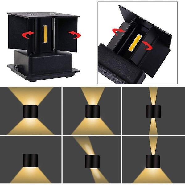 10W Vägglampor för Inomhus/Utomhusbruk, Svart 3000K Halvcirkelformad LED Vägglampa, IP65 Modern Aluminium LED Vägglampa för Sovrum Hall Trappor Trädgård Hall Pa