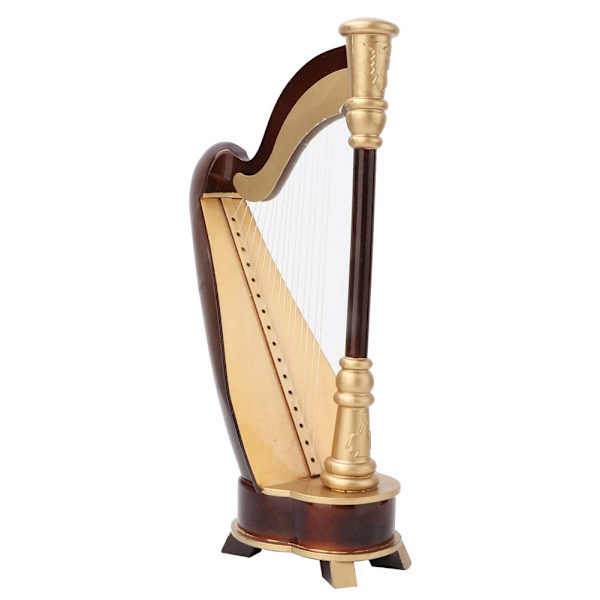 25 cm Miniatyr träharpa Modell Musikinstrument Modell Musikpresenter Heminredningsdekorationer