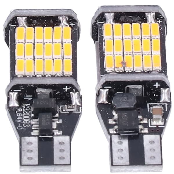 2 stk. Bil LED Pære Baklys Parkeringslys Reparation Vedligeholdelse Autokomponent til T15 W16W Model Gult Lys
