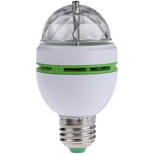 LED partylys, roterende diskolys, diskolyseffekter, automatisk rotasjon, fargeskiftende, 3W LED-pære, for alle lamper med E27-sokkel, plast ro