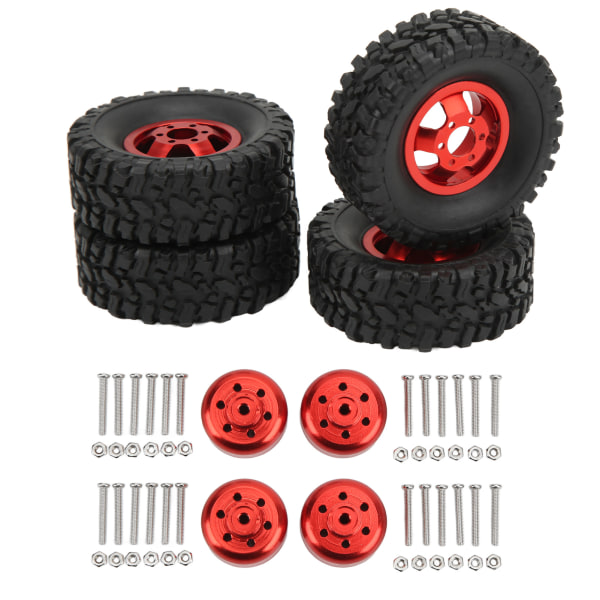 4WD gummidäck aluminiumlegering hjulnav för WPL C14 C24 B14 B24 B16 B36 1/16 RC bil uppgraderingsdel röd