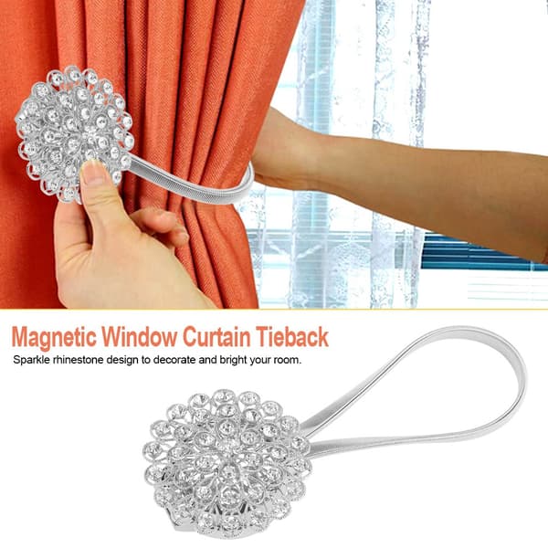 Magnetisk vinduesgardinbinde Justerbar krystalspændeholder Holdback boligindretning #2