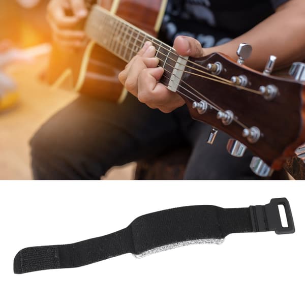 Instrument Streng Dæmper Støjreduktion Universal Pasform til 7 Strengs Guitar 20cm (Sort)