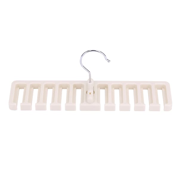 10-spors slipsbelte skjerf stativ organizer solid plast klesskap garderobe plassbesparende beige