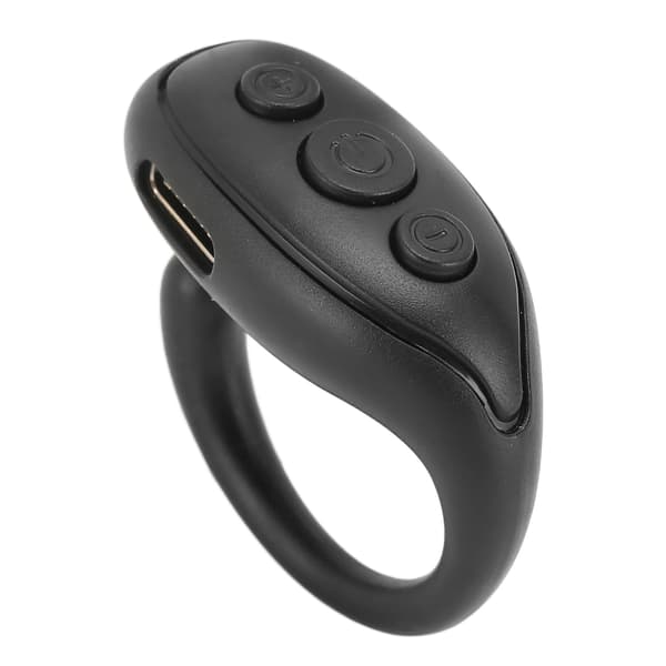 Mobiltelefon Bluetooth-fjärrkontroll ABS-ringform Lång batteritid Kamerafjärrkontroll för surfplatta Svart