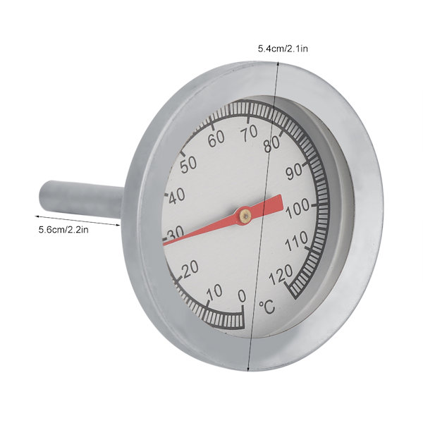 1 stk BBQ Pizza Grill Termometer Temperaturmåler 120 ℃ til grillmadlavning