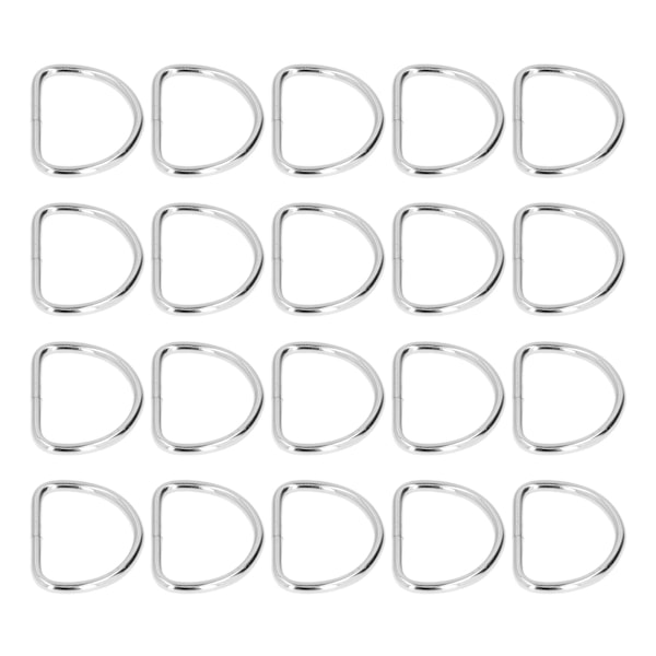 20 stk D-ringer - Enkel montering - Elektroplettet overflate - Robust og holdbar - Falmebestandig - Metall D-ringer 4x40x30mm