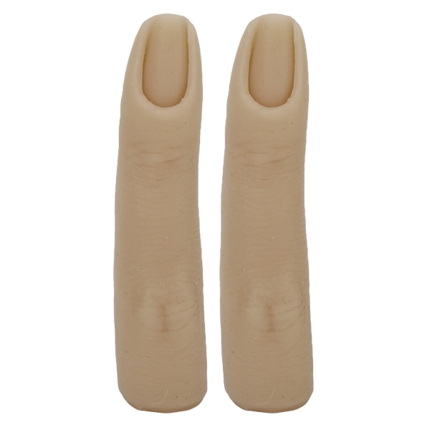 Nail Training Finger Böjbar Flexibel Silikon Practice Finger Modell för Tatuering Akupunktur Practice 2st Mörk Färg