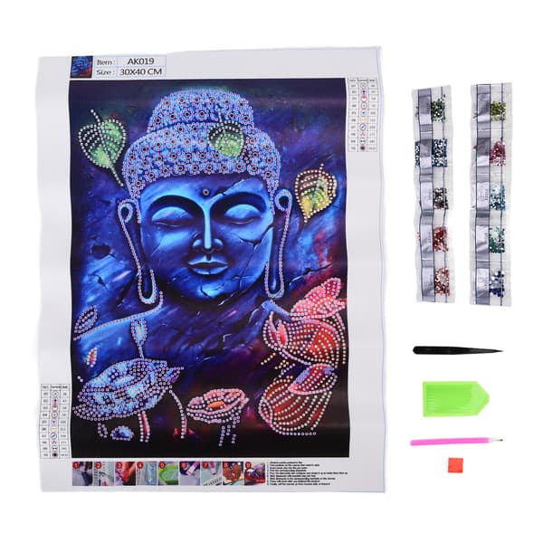 Strassmålning Buddha Mönster Utsökt DIY Hem Väggdekoration Bild 30x40cm