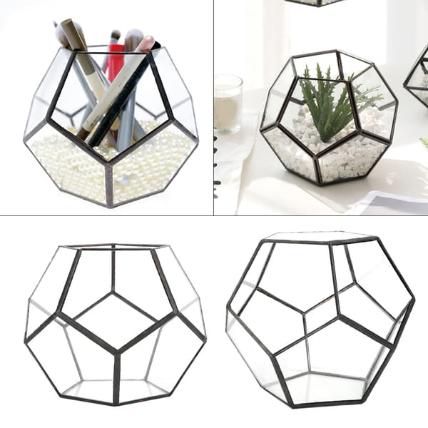 Snygg geometrisk glasblomkruka suckulenter växtkruka behållare landskapsdekoration