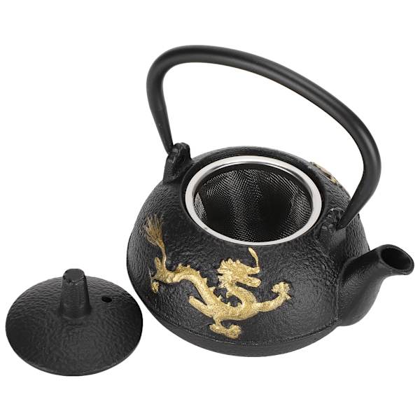 Jern tekande 0,3 L te-kedel med si Guld Dragemønster Desktop Ornamenter Simulering japansk stil