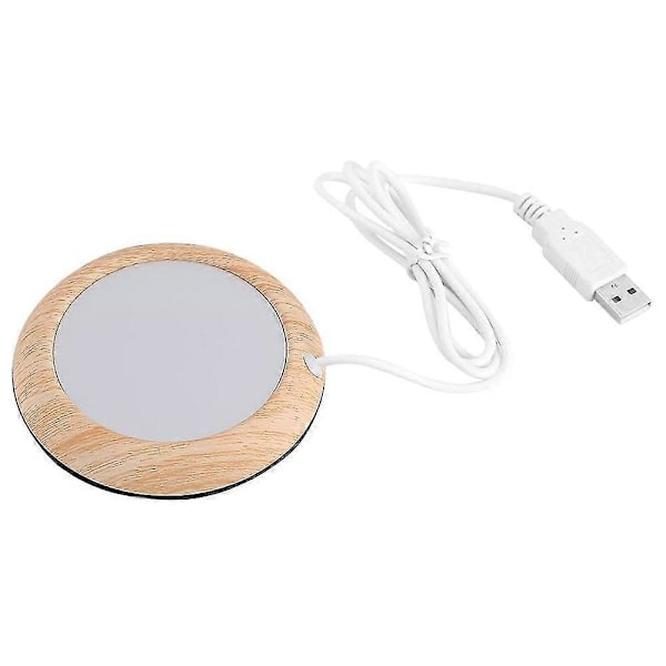 Kreativ Metall USB Oppvarmet Koppvarmer Konstant Temperatur Kaffevarmer Isolasjonsmatte Varm Koppvarmer (Lys Trestruktur)