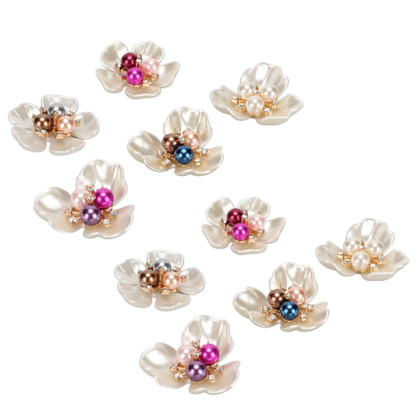 20 st Hantverk Faux Pearl Dekoration Utsmyckningar Vackra smycken gör kläder Faux Pearl platt blomma 38mm