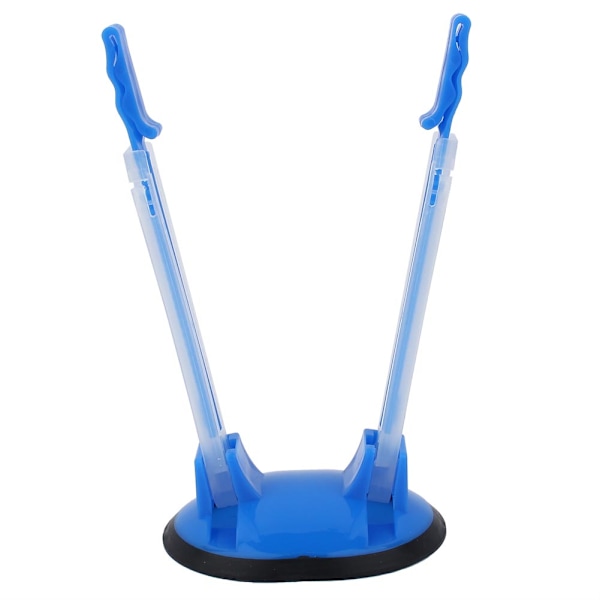 Justerbar handsfree baggy rack clip kök mat förvaringspåse öppnare hållare halkfri (blå)