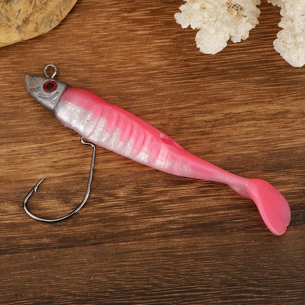 2 st PVC Jighead krok vinter isfiske bete artificiell mjuk simulering bete verktyg tillbehör 1#