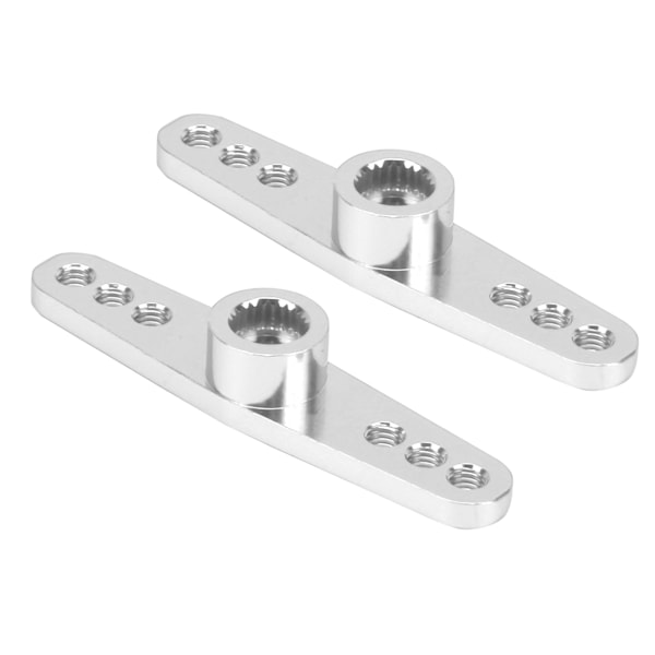2 kpl 25T alumiiniseos CNC RC ohjaustehoservon varsi Yleiskäyttöinen 1/10 RC-autolle Hopea