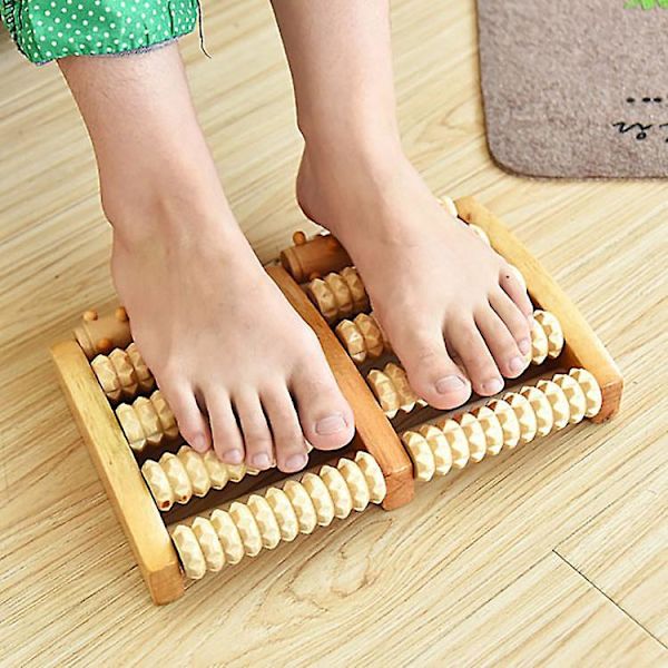 Træfodsmassager - Lindrer Plantar Fasciitis, Hælsmerter og Fodsålsmerter med 5 Trærækker
