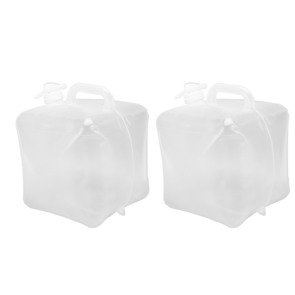 2 st hopfällbar vattenbehållare med tappkran utan sömmar läckage hopfällbar plastförvaringskanna 10L