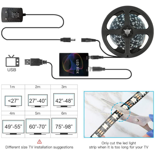 LED Strip Smart LED Strip TV PC Baggrundsbelysning Computerskærm